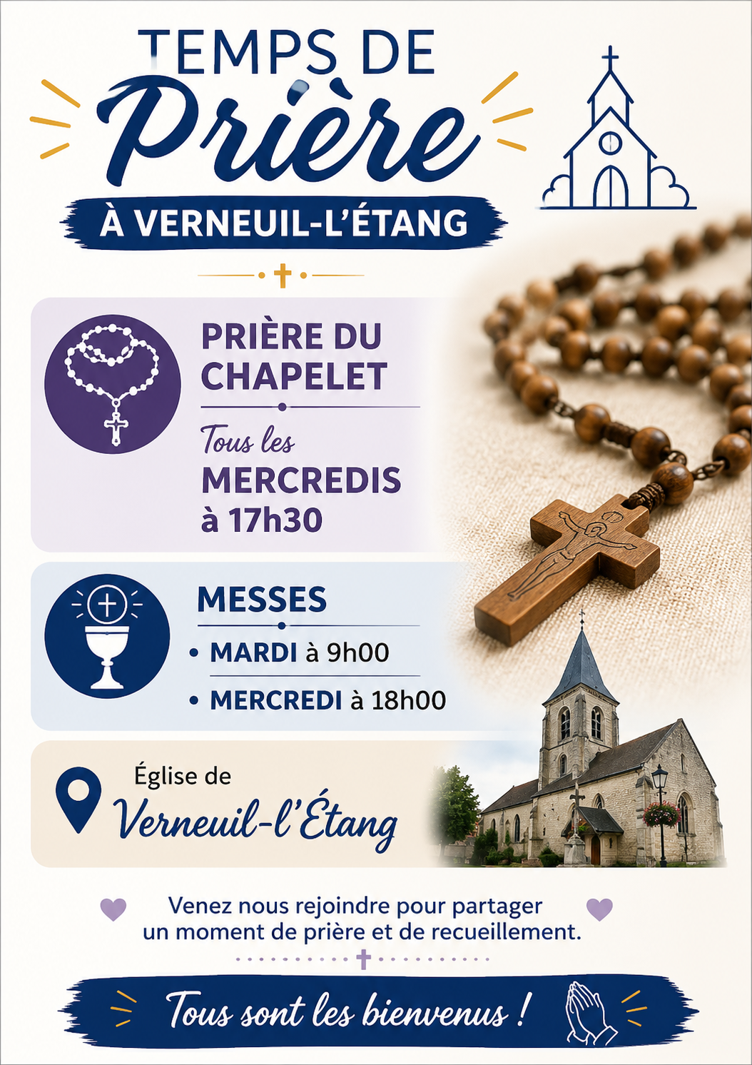 Temps de prière à Verneuil L'étang